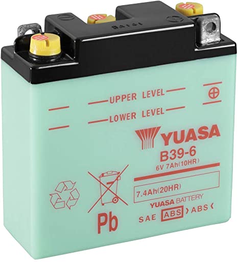 Batteria auto YUASA Moto B39 6 /10HR PIOMBO 6V 7Ah